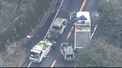 峠で車3台が絡む事故　“60代”男性死亡…2台が炎上し子ども含む6人搬送　県道が一部通行止めに　福岡・宮若市