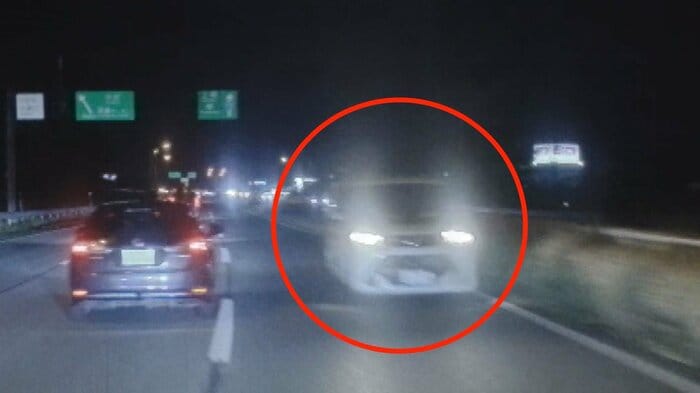 新潟西バイパスに逆走車両（視聴者提供）