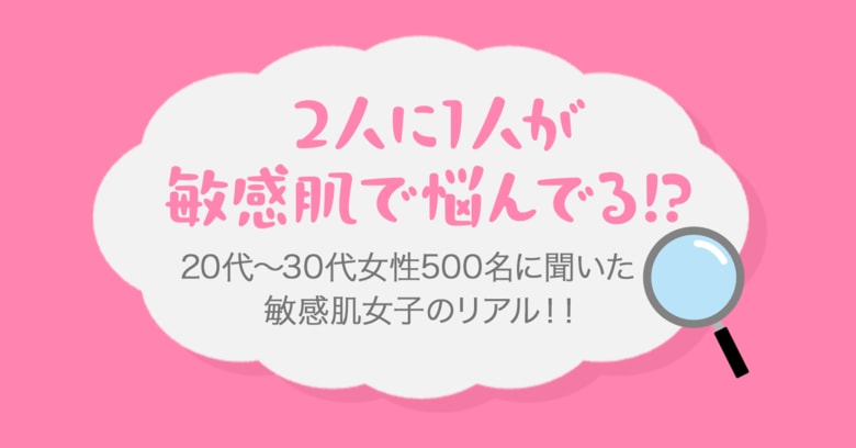 2人に1人が敏感肌で悩んでる！？ 20代～30代女性500名に聞いた「敏感肌女子のリアル！！」～美活部調べ～