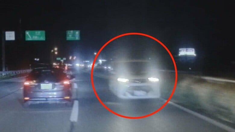 新潟西バイパスに逆走車両（視聴者提供）