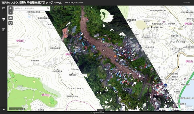 共通状況図ベースマップ　画像提供／テラ・ラボ