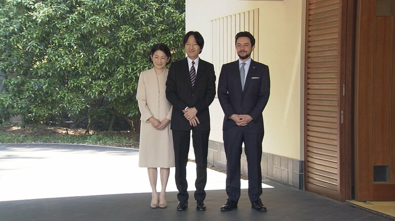 秋篠宮ご夫妻とヨルダンの皇太子（2023年4月）