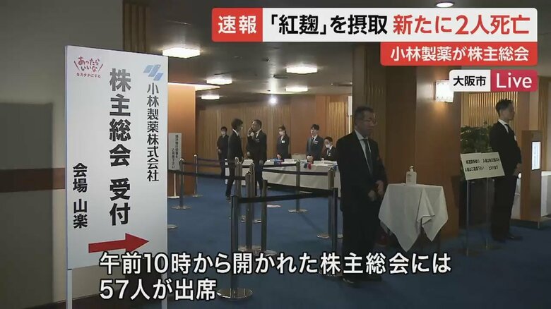 株主総会には57人の株主が参加