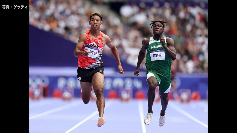 陸上男子100メートル予選　サニブラウン・ハキームの様子