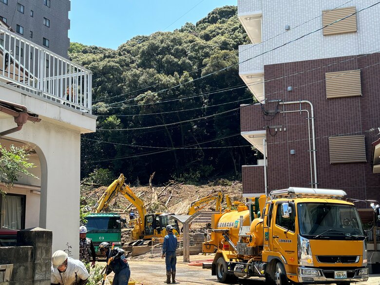土砂災害の発生現場（7月19日筆者撮影）