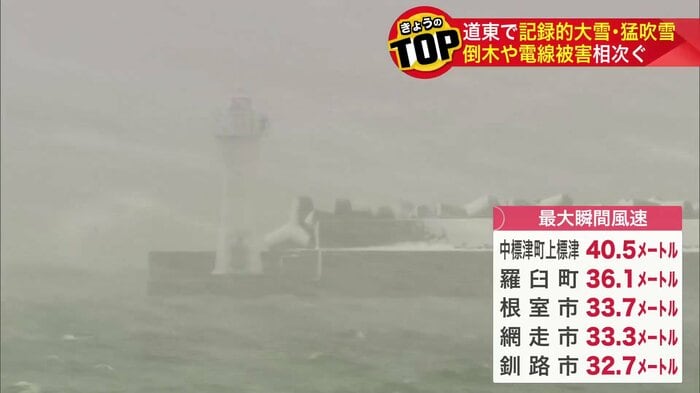 2025年一番の暴風を観測した地点も