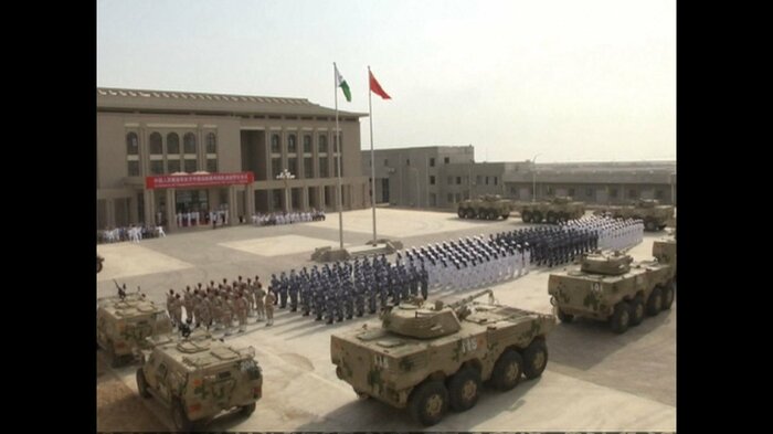 ジブチ保障基地で行われた記念式典(2017年8月)