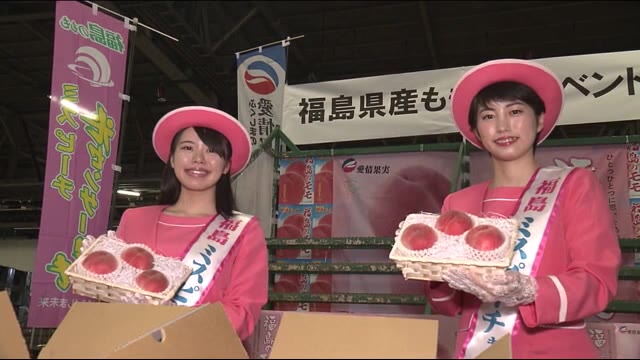 ことしは小さい分、甘い…福島の桃 初セリ 最高ランクは1ケース10万円で取引<福島県>
