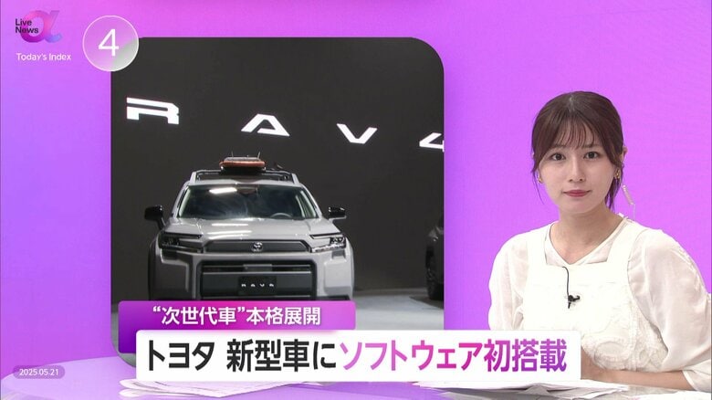 トヨタ“次世代車”始動！新型RAV4に独自ソフトウェア「Arene」初搭載…ソフトウェア更新で機能が向上するSDVを本格展開｜FNNプライムオンライン