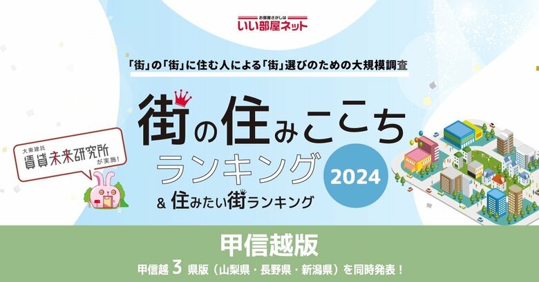 いい部屋ネット「街の住みここち&住みたい街ランキング2024<山梨県版>」発表
