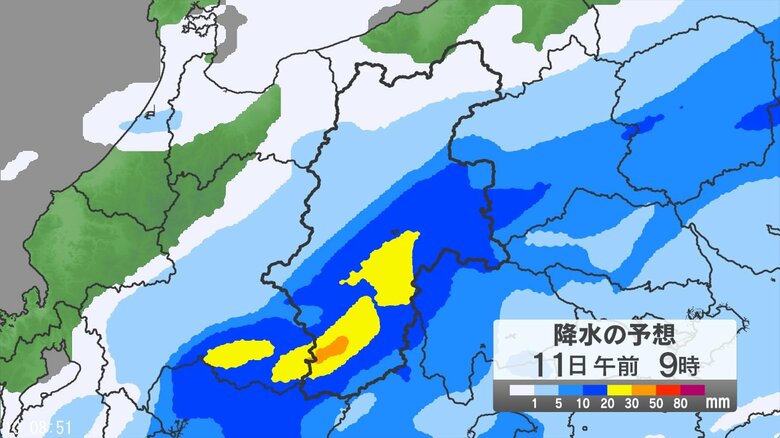 長野県南部で「警報級の大雨」の可能性　9月11日未明から夜のはじめ頃にかけて、土砂災害に十分注意　これまでに降った雨で地盤の緩んでいる所では、少ない雨量でも土砂災害の危険度が高まるおそれ｜FNNプライムオンライン