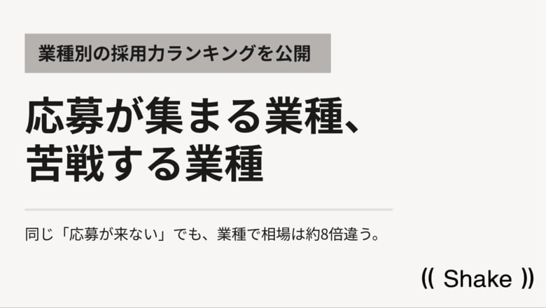 応募が集まる業種・苦戦する業種｜業種別の採用力ランキングを公開