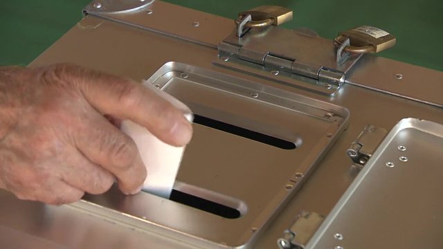 投票する有権者