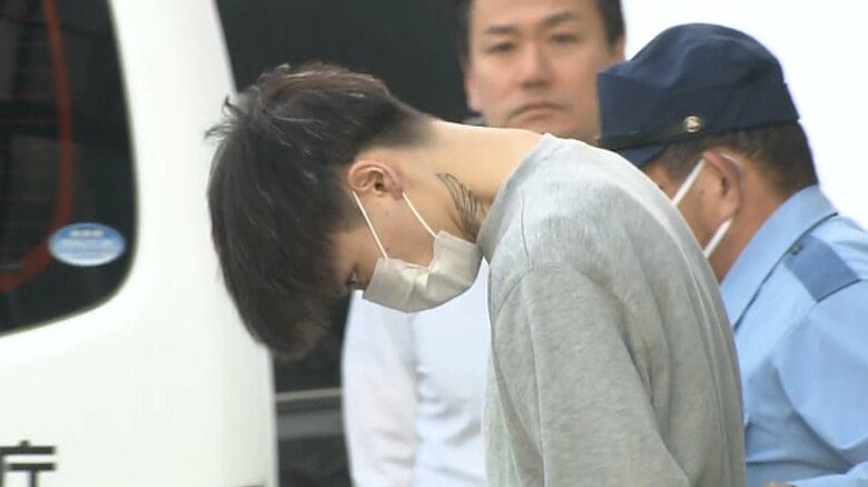 送検される若山耀人容疑者（東京・田園調布署 2日）