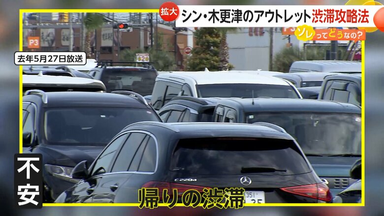 週末になると大渋滞が発生するという「三井アウトレットパーク木更津」周辺