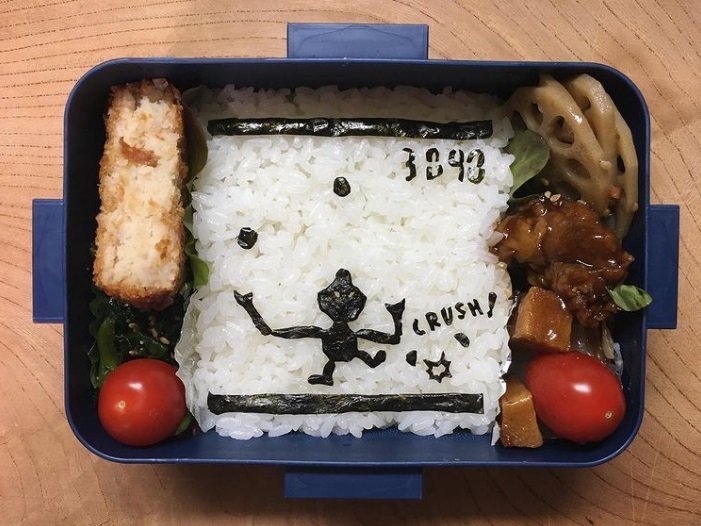 「ゲーム&ウオッチ」のゲーム画面を再現したデコ弁