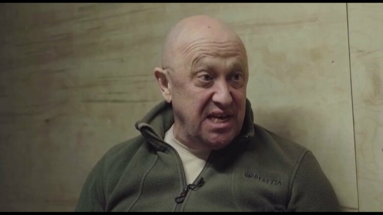 生前に撮影されたインタビュー動画のプリゴジン氏（ワグネル関連のSNSより）