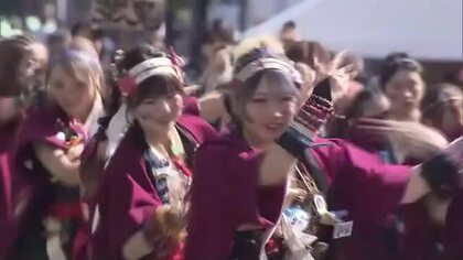 猛暑もなんのその！おかやま桃太郎まつり・うらじゃ２日目　約３５００人が岡山市内６演舞場で乱舞【岡山】