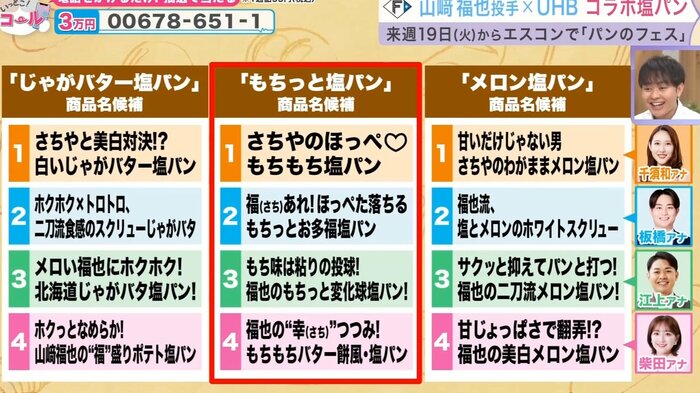 UHBアナウンサーが考案したネーミング