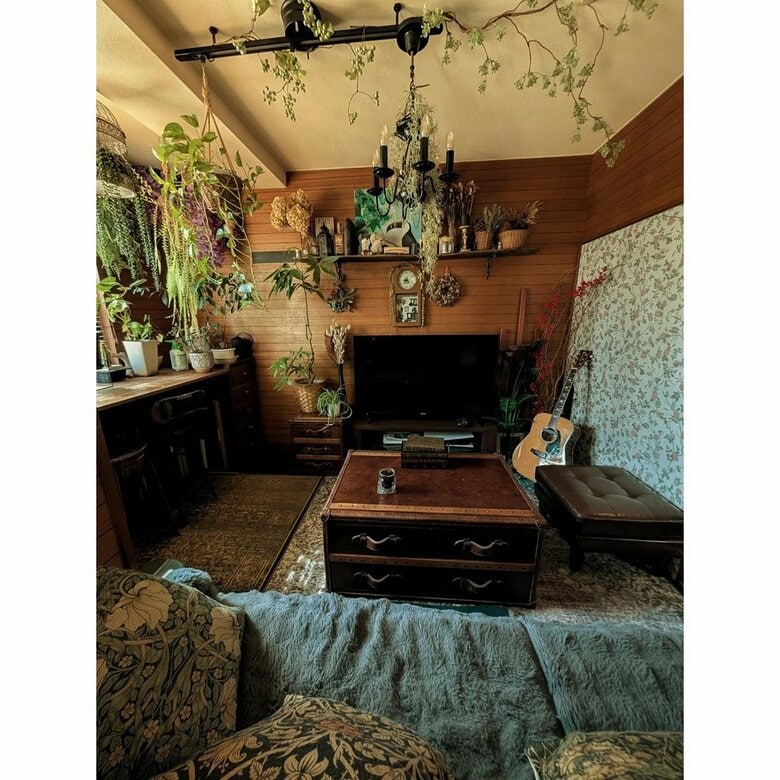 カントリースタイルに統一された部屋