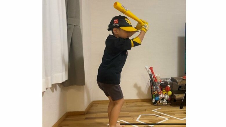 3歳の頃のバッティングフォーム
