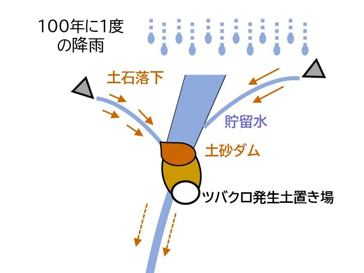 静岡市の資料より（土砂ダムと盛土が結合）