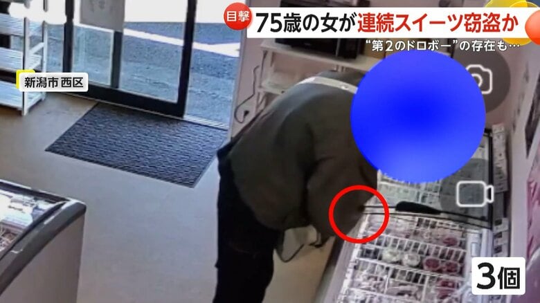 ためらいなくバッグに入れている人物（映像提供：GOZZO de sweetsオーナー）