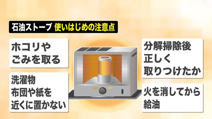 石油ストーブ 使いはじめの注意点は？