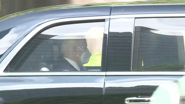 皇居に入るバイデン大統領