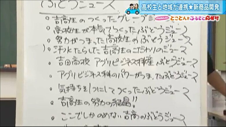 ぶどうジュースの商品名案が続々と