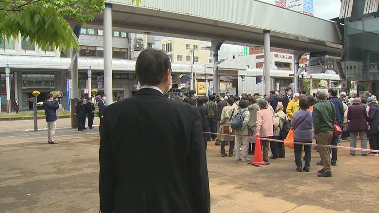 4月17日に行われた街頭演説（新潟県長岡市）