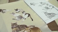 絹の光沢に魅せられる「ろうけつ染」 綿密な技法を使って描かれるネコ【長崎発】