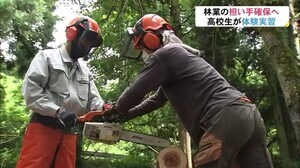 林業の担い手確保…高校生が体験実習