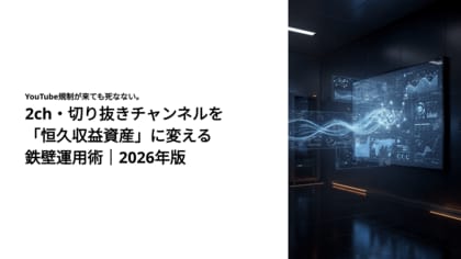 YouTube規制が来ても死なない。2ch・切り抜きチャンネルを「恒久収益資産」に変える鉄壁運用術｜2026年版