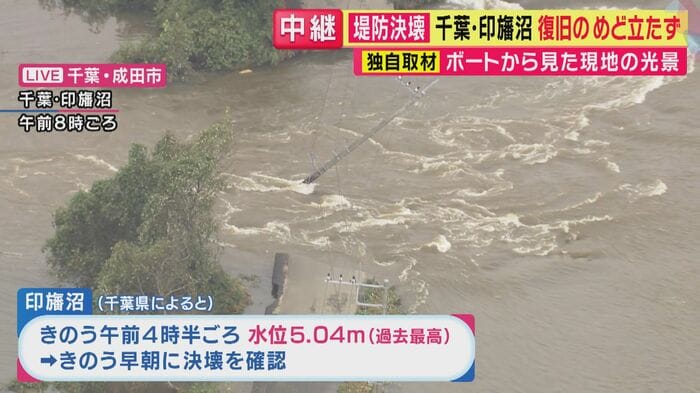 堤防が決壊した