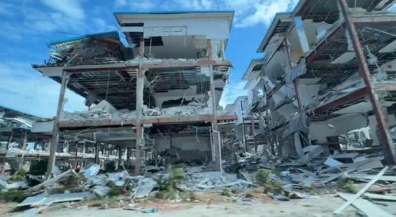 ミャンマー軍事政権が詐欺拠点とみられる建物を破壊