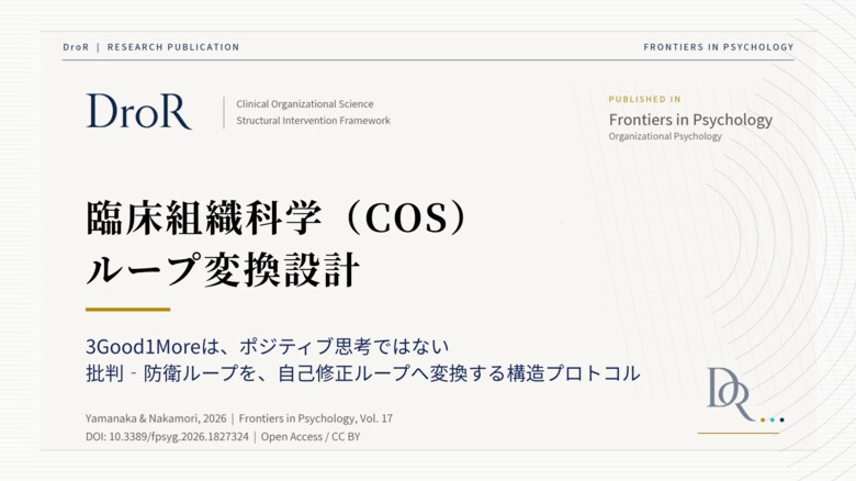 臨床組織科学（COS）のループ変換設計──Loop Conversion Designと3Good1Moreの意味