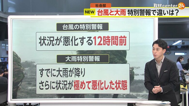 大雨特別警報と台風特別警報の違い