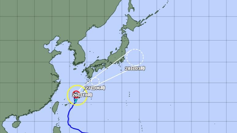 台風8号の進路予想図　気象庁HPより