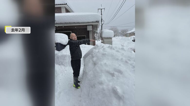 立花さんの胸の高さまである雪