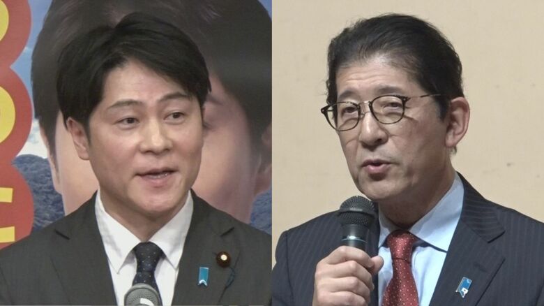 中道改革連合 梅谷守 氏／自民党 高鳥修一 氏