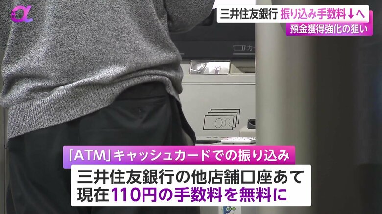 三井住友銀銀行内の別店舗への振込手数料が無料になるATM利用