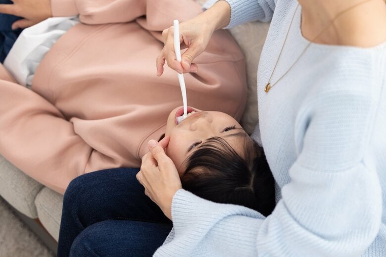 「歯磨きは気持ちいいもの」と思わせることが非常時の口腔ケアにもつながる（イメージ）