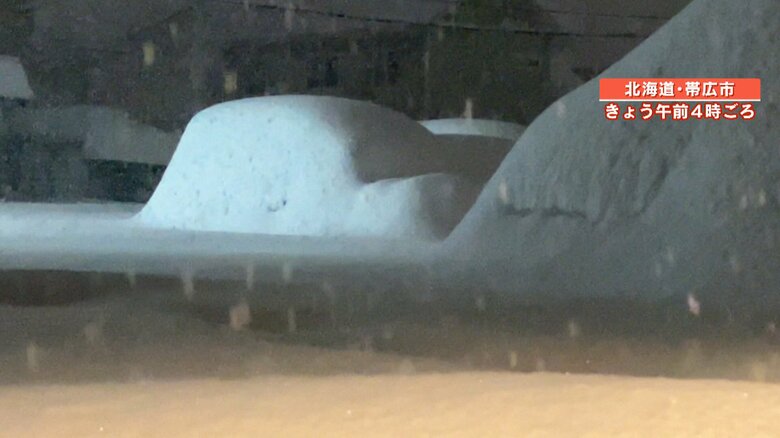 雪で埋もれている車