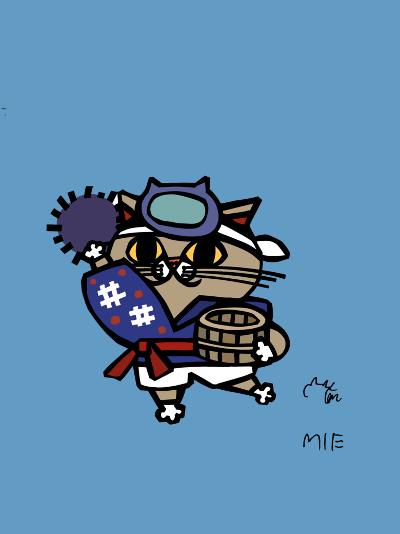 三重県のご当地ネコ（海女さんネコ）