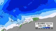 あす18日から寒気が流れ込み、長野県北部と西側の地域などでは雪が降る所も　18日午後から19日にかけては平地でも積雪となる所がある見込み