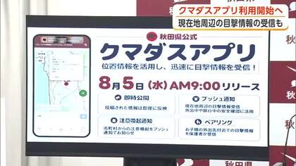 新クマダスアプリ、5日から利用可能に　クマ目撃情報を即時通知　鈴木知事、積極的な利用呼びかけ　秋田