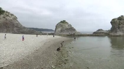 浄土ヶ浜海水浴場の海開き　県内トップ　岩手県宮古市