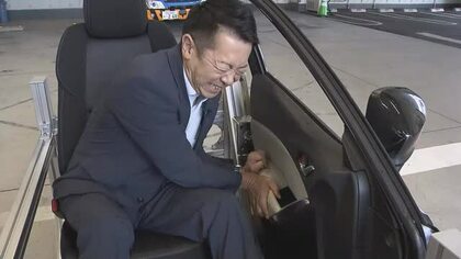 急な冠水で車が水の中に…岡山市のJAF施設に危険性を体験できる装置お目見え　アナが体験【岡山】