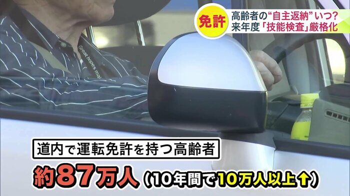 道内で運転免許を持っている高齢者は約87万人に